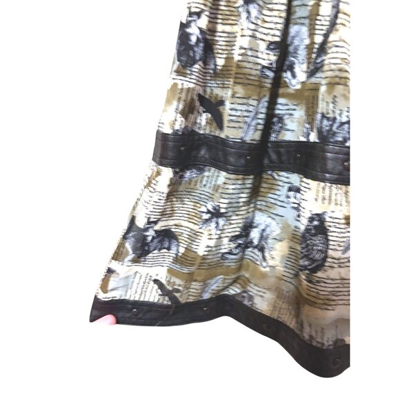 Spin Doctors Mini Dress M Luna Print Studded Owls Bats Birds Wolves Goth Witch - Picture 7 of 10